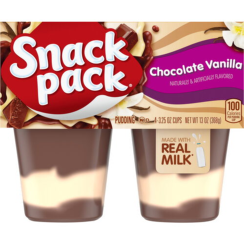 Snack Pack Chocolate Vanilla Flavored Pudding