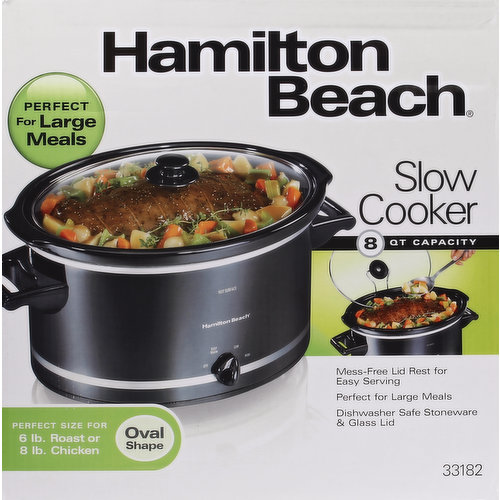 Hamilton Beach Slow Cooker, Oval Shape, 3 Quart Capacity