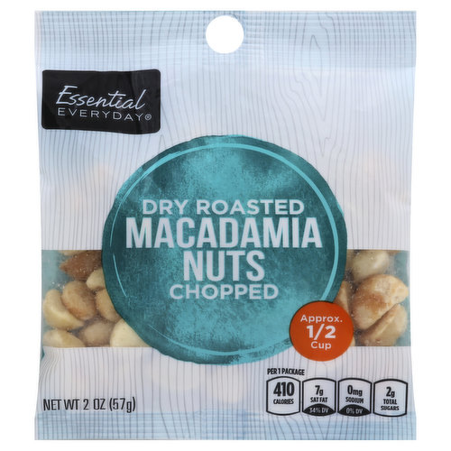Approx 1/2 cup. Per 1 Package: 410 calories; 7 g sat fat (34% DV); 0 mg sodium (0% DV); 2 g total sugars. Great products at a price you'll love - that's Essential Everyday. Our goal is to provide the products your family wants at a substantial savings versus comparable brands. We're so confident that you'll love Essential Everyday, we stand behind our products with 100% satisfaction guarantee. 100% Quality Guaranteed: Like it or let us make it right. That's our quality promise. essentialeveryday.com. Product of USA, Guatemala, Brazil, Australia, South Africa; roasted in USA.