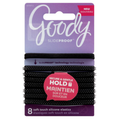 Goody SlideProof Elastics, Silicone, Soft Touch