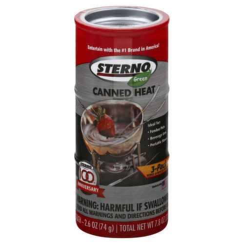Sterno Green Canned Heat, 3-Pack