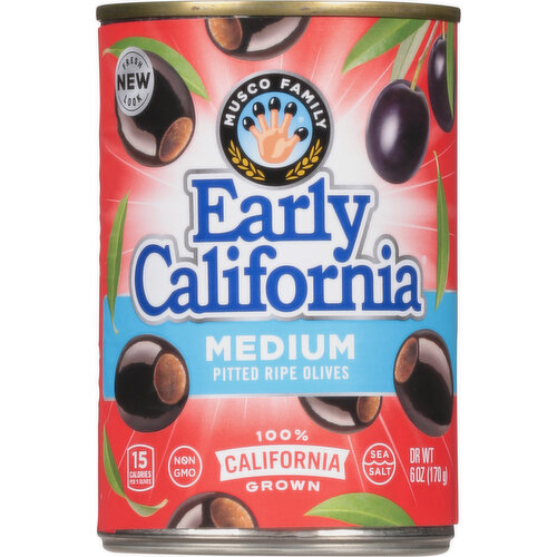 Early California Medium Pitted California Ripe Olives, 6 oz