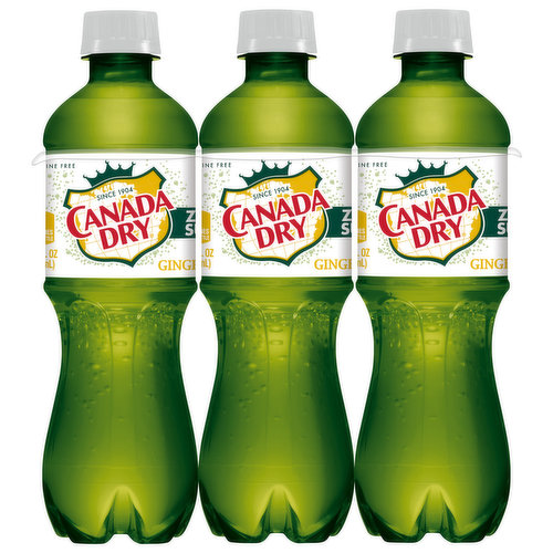 Canada Dry Soda, Zero Sugar, Ginger Ale