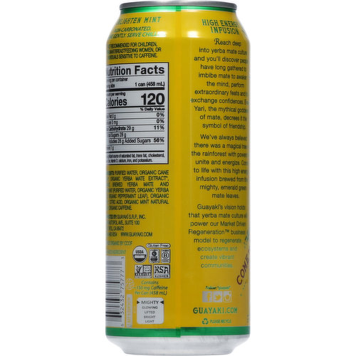 Guayaki Yerba Mate Enlighten Mint High Energy Drink - Shop Tea at