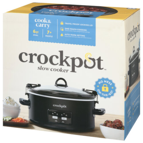 Crock-Pot; Single Hand Cook & Carry; 6 Qt.Oval Slow Cooker -Little