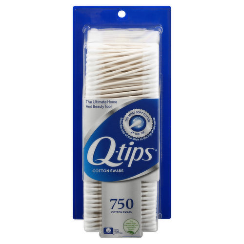 100% pure cotton. The ultimate home and beauty tool. The most soft cotton at the tip (from the end of the stick to the top of the swab). Q-Tips Cotton Swabs are the ultimate home and beauty tool. With the most soft cotton at the tip (from the end of the stick to the top of the swab) and a gently flexible stick, Q-Tips Cotton Swabs are perfect for a variety of uses. This seal signifies that Q-Tips Cotton Swabs are made with 100% pure cotton. Questions: Call 1-800-265-7964 Consumer Info Center. For more helpful home and beauty tips visit www.qtips.com. Our paper sticks are sourced from sustainable forests. Q-Tips Cotton Swabs are biodegradable when composted and packaging is recyclable (Packaging is coded for recycling. Check to see if facilities exist in your area). Made in the USA.