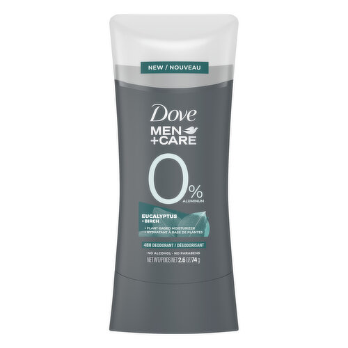 Dove Men + Care Deodorant, 0% Aluminum, Eucalyptus + Birch