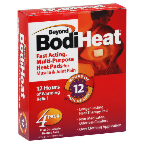 BEYOND BODIHEAT Heat Pads, Fast Acting, Multi-Purpose, 4 Pack