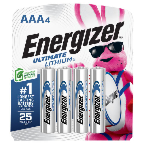 Energizer Ultimate Batteries, Lithium, AAA, 4 Pack