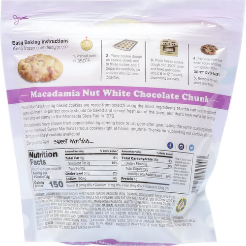 Sweet Martha's Cookie Jar Cookie Dough, Macadamia Nut White Chocolate Chunk