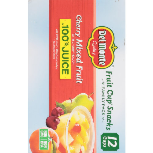 Del Monte® Fruit Cup® Snacks: Cherry Flavored Mixed Fruit in 100% Juice