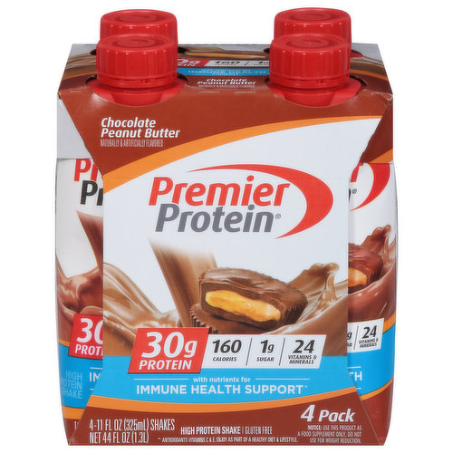 Premier Protein High Protein Shake, Chocolate Peanut Butter, 4 Pack