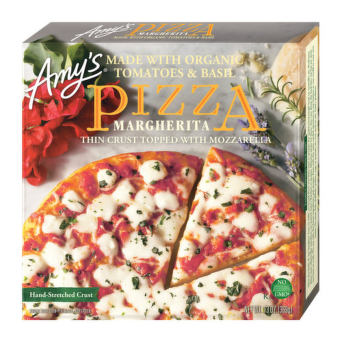 Amy's Amy's Frozen Margherita Pizza, Hand-Stretched Crust, Organic, Full Size, 13 oz.