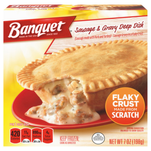 Banquet Frozen Pot Pie Breakfast, Deep Dish Sausage & Gravy