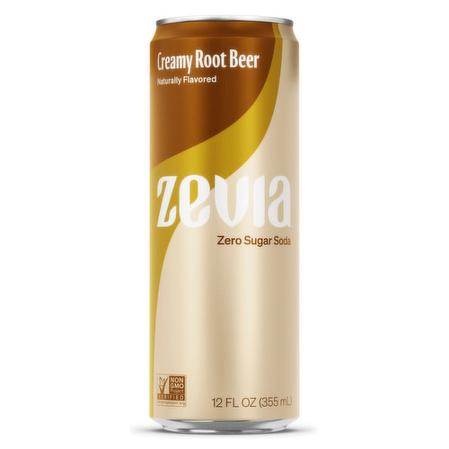 Zevia Soda, Zero Calorie, Creamy Root Beer
