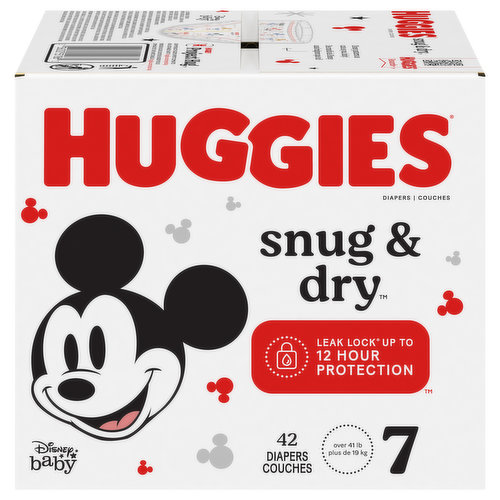 Huggies Snug & Dry Diapers, Disney Baby, 7 (Over 41 lb)