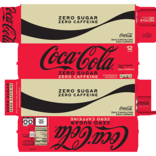Coke Zero Sugar Caffeine Free Soda 12 pack Coca Cola