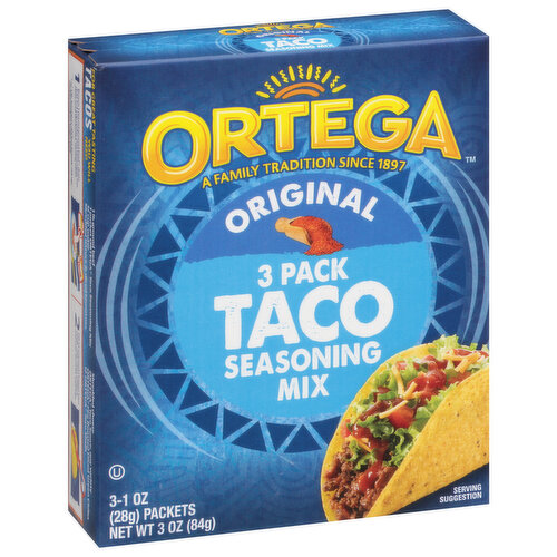 Ortega Seasoning Mix, Original, Taco, 3 Pack