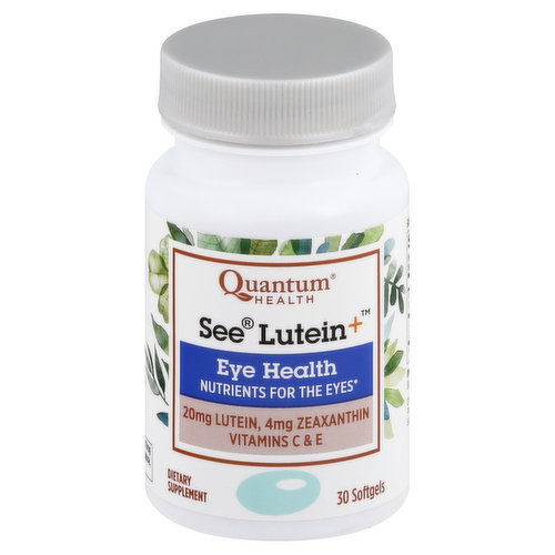 Quantum Health See Lutein+, Eye Health, 20 mg, Softgels