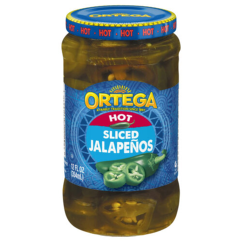 Ortega Jalapenos, Hot, Sliced