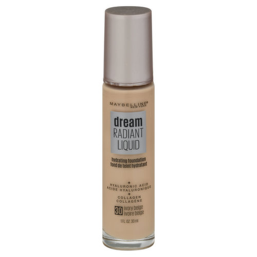 Maybelline Dream Radiant Liquid Foundation, Hydrating, Ivory Beige 30