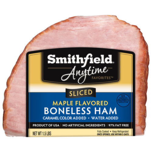 Smithfield Anytime Favorites Ham, Boneless, Maple Flavored, Sliced