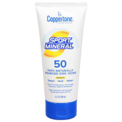 Coppertone Sport Mineral Sunscreen, Broad Spectrum SPF 50