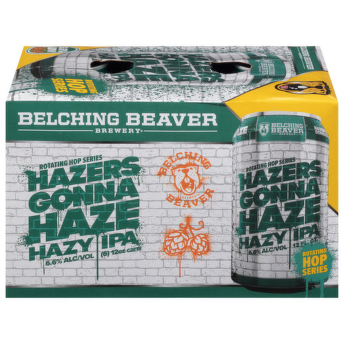 Belching Beaver Brewery Beer, Hazy IPA, Hazers Gonna Haze