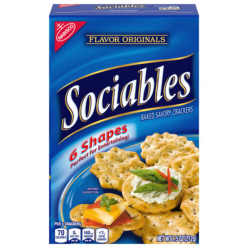 Sociables Baked Savory Crackers, Flavor Originals