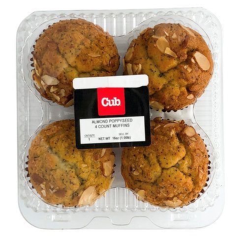 Cub Bakery Almond Poppyseed
Creme Muffins 6 Ct