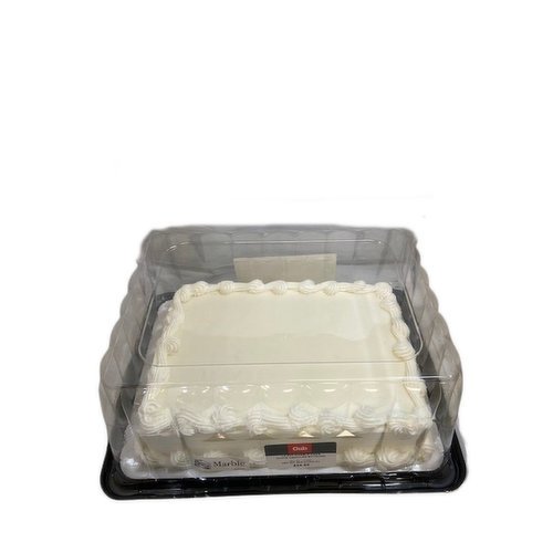 Cub Bakery 1/4 Sheet Marble Cake with White Iced Buttercream