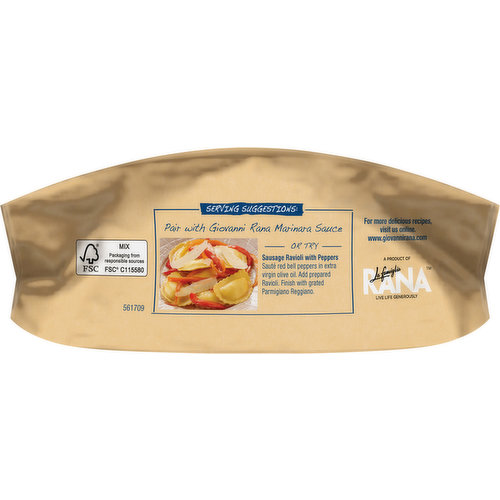 Giovanni Rana Homestyle Ravioli Italian Sausage Premium Filled Italian  Pasta Bag (Family Size, 18oz)