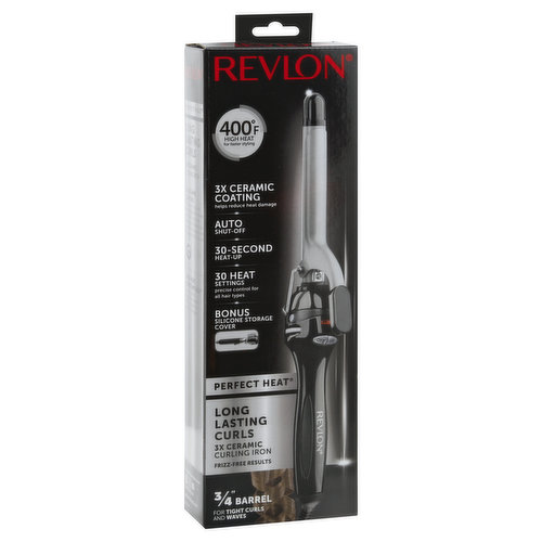 Revlon Perfect Heat Curling Iron, 3x Ceramic, for Tight Curls and Waves