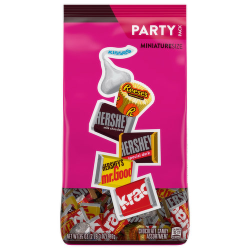 Hershey Chocolate Candy Assortment, Miniatures Size, Party Pack