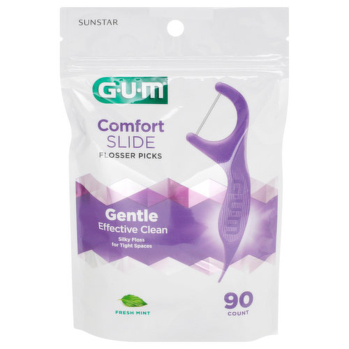 GUM Flosser Picks, Comfort, Slide, Fresh Mint