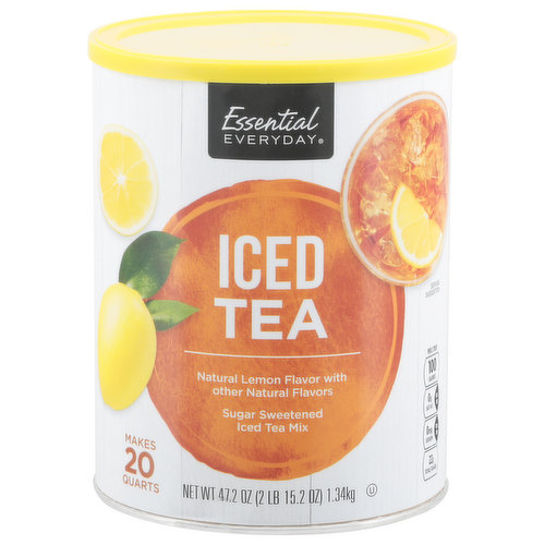 Essential Everyday Iced Tea Mix, Lemon Flavor, Sugar Sweetened