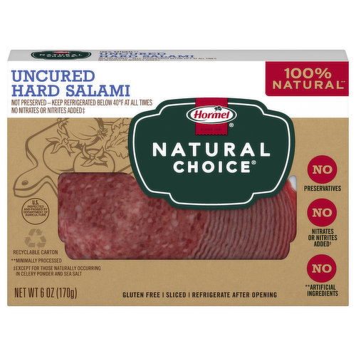 Hormel Natural Choice Salami, 100% Natural, Hard, Uncured