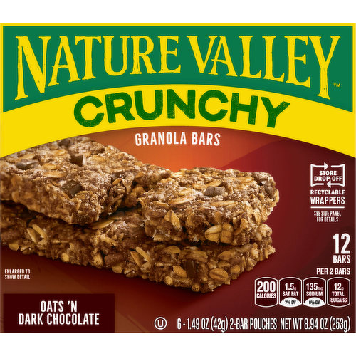 Nature Valley Crunchy Oats & Honey Cereal Bars 5 x 42g, Nature Valley 