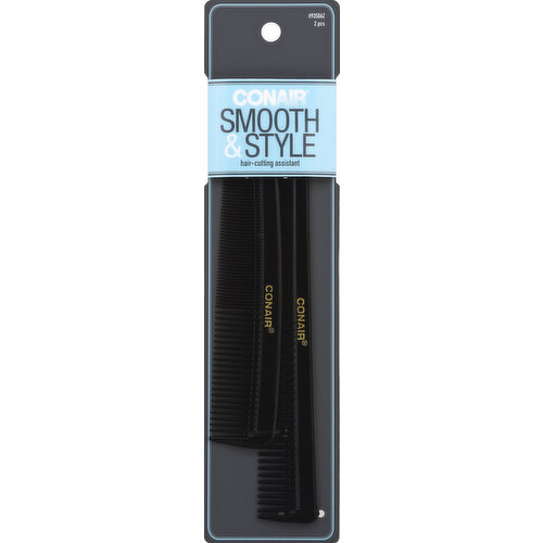 Compact & durable. Conair has everything you need for beautiful hair. This is the perfect twosome for home or travel. The extra-fine-tooth barber comb makes precise trims easy and is designed to comb close to the scalp - perfect for ultra-short styles. The all-purpose pocket comb is slim enough to fit in a pocket or bag, for styling on the go. Pocket and Barber Combs: For all-purpose styling. Taking care of hair for over 50 years. Made in China.