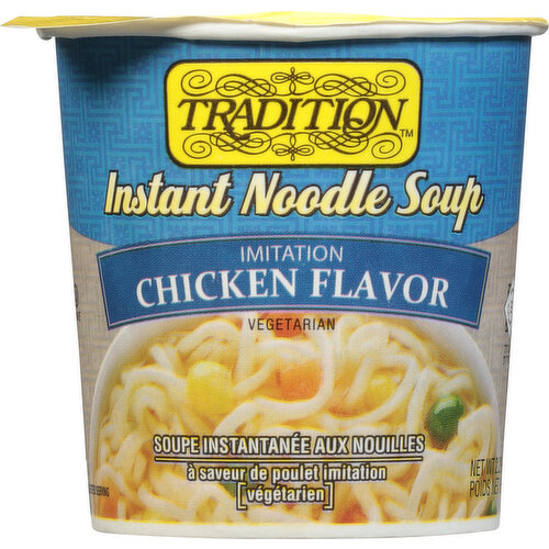 Tradition Instant Noodle Soup, Vegetarian, Chicken Flavor, Imitation