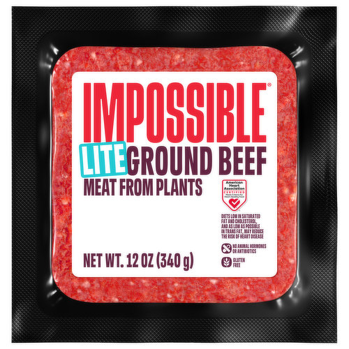 Impossible Meat from Plants, Ground, Beef, Lite