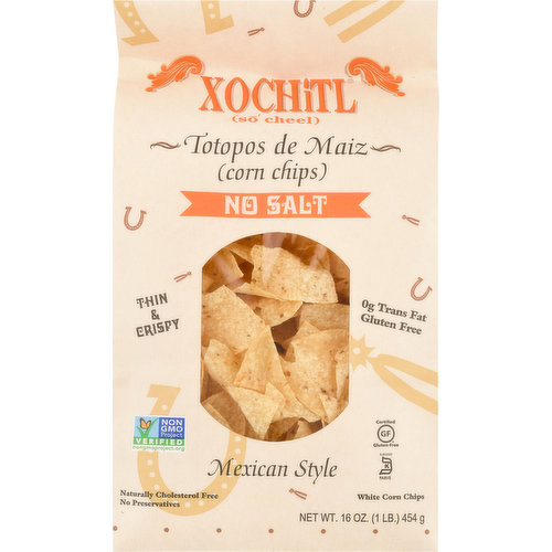 No Salt Corn Chips, 12oz bags – Xochitl Chips and Salsa