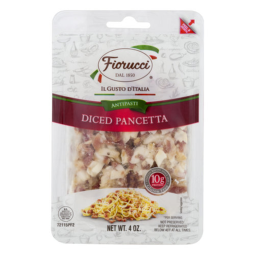 Fiorucci Pancetta, Antipasti, Diced