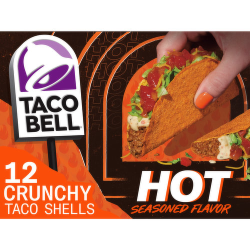 Taco Bell Hot Crunchy Seasoned Flavor Taco Shells