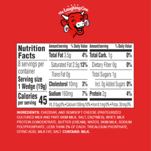 The Laughing Cow Creamy Original Spreadable Cheese Wedges