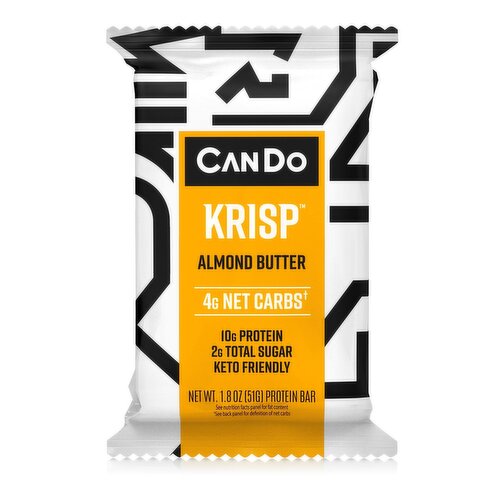 CanDo Keto Krisp Protein Bar, Almond Butter