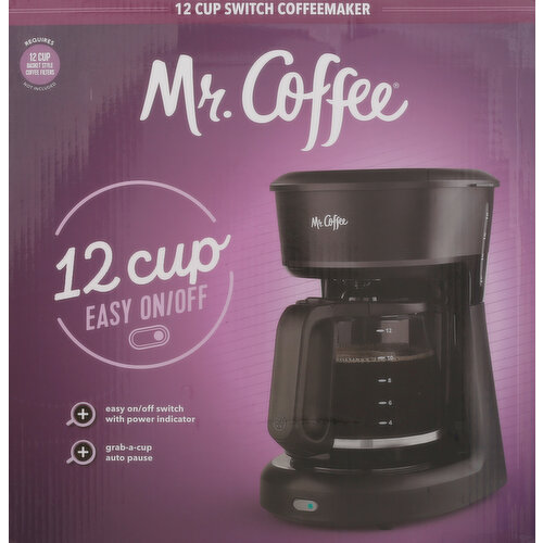  Mr. Coffee 12-Cup Switch Coffee Maker, Black: Drip