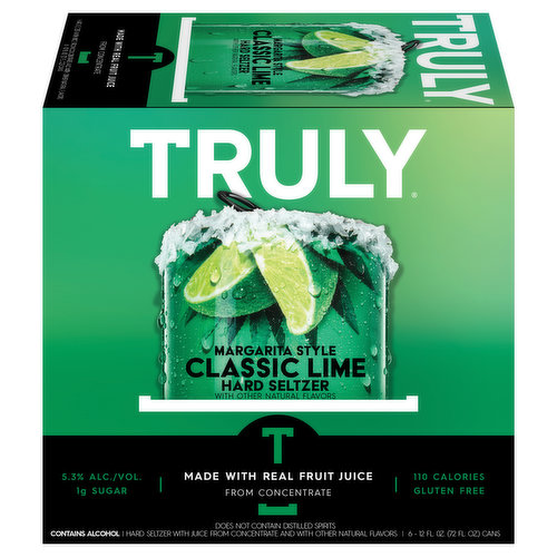 Truly Hard Seltzer, Margarita Style, Classic Lime