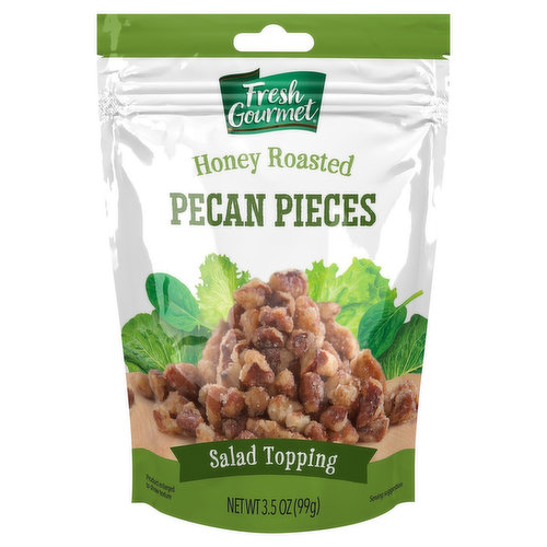 Fresh Gourmet Salad Topping, Pecan Pieces, Honey Roasted