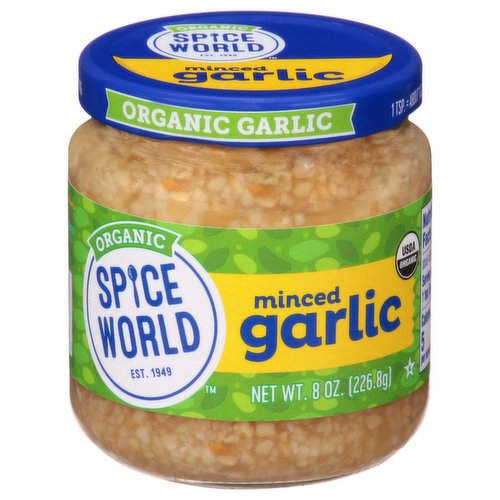 Spice World Garlic, Minced, Organic